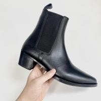 ราคา December Chelsea Cow Leather Men Boots With Wooden High Heels 5cm (24230668909)