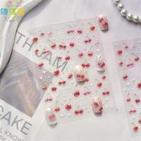 ราคา [S&T] Sweet Jelly Red Cherry Nail Art Sticker Embossment Girl Women Self Adhesive Nail Sticker New Year Christmas Nail Decals Gift {th} (28843742438)