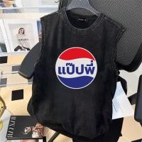 ราคา UT shop แขนกุด วินเทจ เสื้อยืดคอกลมแขนกุด ผู้ชายและผู้หญิง สไตล์เกาหลี เสื้อบาส เสื้อกล้าม ฤดูร้อน 'Red and blue' (28887272566)