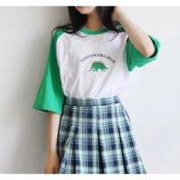 ราคา เสื้อoversize ปักลายไดโนเสาร์ ทรงoversize ไหล่สโลป (1354580267)