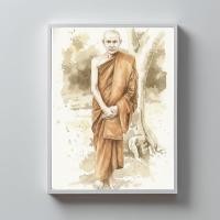 ราคา ภาพมงคล พระบูชา รูปหลวงปู่มั่น ภูริทตฺโต ยืน ภาพวาดหลวงพ่อพร้อมกรอบ 4x6 นิ้ว งานพิมพ์ศิลปะพุทธบูชา สไตล์มินิมอล (44125240293)