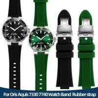 ราคา สายนาฬิกางคุณภาพสูงสำหรับ ORIS Aquis 7330 7740 Series 22X12มม. 24X11มม. 24X12มม. สายรัดข้อมือแบบนูน (43110938409)