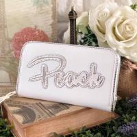 ราคา กระเป๋าสตางค์ใบยาวซิปรอบ สีขาว แบรนด์Peach แท้ ส่งฟรี (2286371464)
