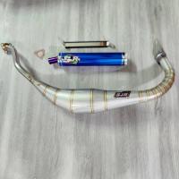 ราคา ท่อสูตร SJR ท่อลอดท้อง ทรงกระดก สแตนเลส สำหรับรถ LS สแตนเลสแท้ ปลายน้ำเงินจุกไทเท (17485585308)