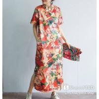 ราคา เดรสกี่เพ้าผ้าไหมอินเดียเนื้อดี พิมพ์ลายแน่นๆ ไม่ผิดหวัง (8611389039)