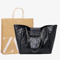ราคา กระเป๋า ZARA TOTE ดำโซ่ 100% (20053394009)