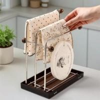 ราคา ราวตากผ้าอเนกประสงค์ ที่ตากผ้าเช็คมือลายไม้แขวนผ้าเช็คโต๊ะ แบบบนโต๊ะ ใช้ในห้องครัว ห้องน้ำ พร้อมส่งในไทย (40652421291)