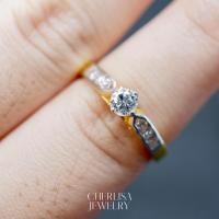 ราคา แหวนเพชร ตัวเรือนทองคำแท้ 18k (18084295255)