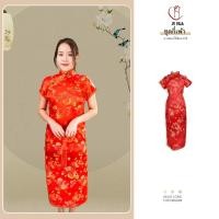 ราคา Je Hua ชุดกี่เพ้ายาว Cheongsam ชุดเดรสกี่เพ้ายาวสไตล์จีน ผ้าไหมจีน ลายมังกร ตรุษจีนสีแดงลายมังกรตรุษจีน #26 (27072766791)