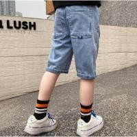 ราคา กางเกงยีนส์ขาสามส่วนเด็กโต เอวยางยืด สียีนส์อ่อน (13132399779)