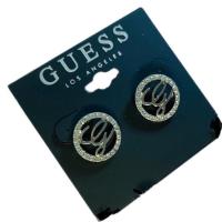 ราคา ต่างหูแบรนด์ GUESS วงล้ออักษรแบรนด์ ประดับเพรชCZ (18045179268)