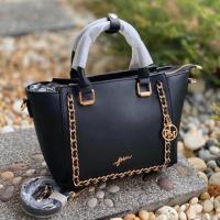 ราคา กระเป๋าทรงช้อปปิ้ง สีดำแต่งโซ่ แบรนด์แท้ Pimmy (4536297267)
