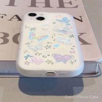 ราคา Butterfly Graffiti Ice Blue Butterfly เคสใสเรียบง่ายเคสโทรศัพท์ตาโตเหมาะสำหรับ iPhone 5 5s se2016 se2020 se2022 6 6 S 7 8 PLUS x XS XR MAX 11 12 13 14 15 16 Pro Max PLUS (27735202166)