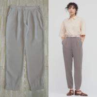 ราคา กางเกงยูนิโคล่ Jogger สีครีม ผ้าชีฟองเนื้อทรายS เอว 29-32ซิปหน้า เอวหลังสม็อค จีบหน้า (40271480084)