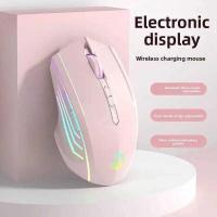 ราคา เมาส์ไร้สาย 2.4G น่ารักสีชมพูเมาส์ Mute Type-C ชาร์จ RGB Backlit E-sports คอมพิวเตอร์เม้าส์สําหรับเดสก์ท็อปแล็ปท็อปสาวของขวัญ (47953224205)