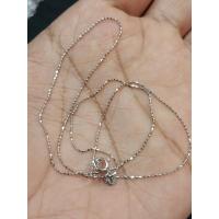 ราคา 9Kสร้อยคอทองคำขาวลายไข่ปลาทองแท้อิตาลี (23280576579)