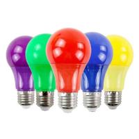ราคา หลอดไฟ Led A50 A60 E27 พลาสติก อลูมิเนียม สีแดง เขียว ฟ้า เหลือง ชมพู ม่วง (21380967608)