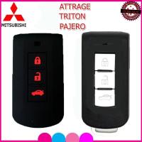 ราคา ซิลิโคนกุญแจ ปลอกกุญแจรีโมทรถมิตซูบิชิ Mitsubishi ATTRAGE /TRITON /PAJERO เคสซิลิโคนหุ้มกุญแจกันรอย (27007361306)