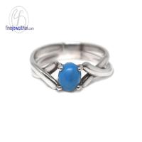 ราคา Finejewelthai-แหวนเทอร์ควอยซ์-เทอร์ควอยซ์-แหวนเงินแท้-Turquoise-Silver-Ring-Birthstone-R1040tq (20833429810)