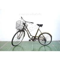 ราคา จักรยานแม่บ้านญี่ปุ่น - ล้อ 27 / 20 นิ้ว - ไม่มีเกียร์ - ไฟหน้าอัตโนมัติ - สีทอง [จักรยานมือสอง] (28616598661)