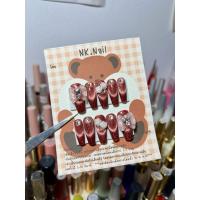 ราคา เล็บปลอมเจล สีแฟลชแคทอาย สีแดง ติดอะไหล่ แถมอุปกรณ์ติด (29023939305)