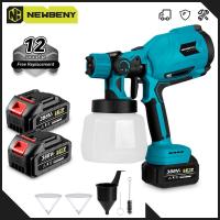 ราคา NEWBENY 1200ML ไฟฟ้าสเปรย์ปืนเฟอร์นิเจอร์อัตโนมัติที่มีประสิทธิภาพในครัวเรือนสี Sprayer Flow เครื่องมือควบคุมสําหรับ Makita 18V แบตเตอรี่ Pin (26840608591)