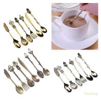 ราคา ต้นไม้ 6 โบราณโลหะช้อนกาแฟชุดคริสตัลสังกะสีครัวแกะสลักช้อนชา (41327724808)