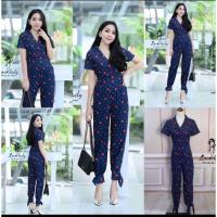 ราคา Love Ladyงานมือ1ป้ายห้อย พร้อมส่ง4XL จั้มสูทขายาวลายหัวใจ ทรงสวย เข้ารูป คอปก แต่งกระดุมหน้า ปลาย (13507561093)