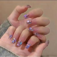 ราคา Wen Elf Dreamy Gradient Aurora Diamondสวมใส่เล็บผลิตภัณฑ์สําเร็จรูปแพทช์เล็บที่ถอดออกได้เล็บ (58102918064)