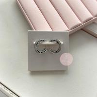 ราคา (ของแท้100%) แถมกล่อง Pandora silver earrings ต่างหูห่วงเพชร (13144165581)