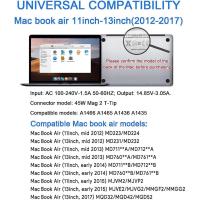 ราคา Mac Book Air Charger Replacement, 45W Power T-tip Magnetic DC Connector Adapter for Mac Book Air 11 inch and 13 inch (Between 2012-2017) (48502370492)