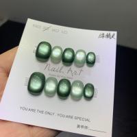 ราคา สีเขียว Elf กระโดดสี Cats Eye Handmade สวมใส่เล็บอารมณ์ไวท์เทนนิ่ง High-End Feeling All-Match ประณีต Strobe ทุกวัน Commuter (54602667131)