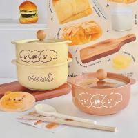 ราคา การ์ตูนการ์ตูนน่ารักชามบะหมี่กึ่งสําเร็จรูปเซรามิกที่มีฝาปิดนักเรียนหอพักในครัวเรือนป้องกันการลวกหูคู่หอยทากก๋วยเตี๋ยว สถาบัน (49651506152)