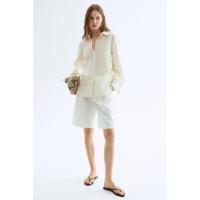 ราคา H&M(เอชแอนด์เอ็ม) เสื้อเชิ้ตผสมลินิน ผู้หญิง 1256863_1 (40600059173)