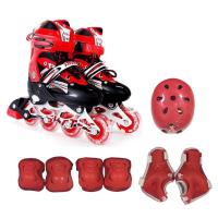 ราคา รองเท้าสเก็ต รองเท้าโรลเลอร์สเก็ต Skate Size M-35-38 สีแดง พร้อมชุดป้องกัน 1ชุด PU (1107681453)