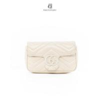 ราคา [ของแท้] GUCCI MARMONT SUPER MINI WHITE CALF WHW มีใบรับประกัน ตรวจสอบได้ทุกใบ ✅ (43408981835)