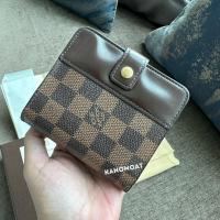 ราคา LOUIS VUITTON Compact Zip Bifold Used Wallet Damier Brown N61668 กระเป๋าสตางค์ใบสั้น (23350695725)