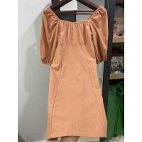 ราคา เดรสสั้น ผ้าฝ้าย สีส้มอิฐ (15395956776)
