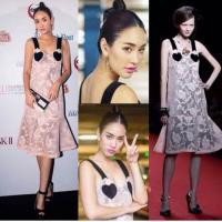 ราคา Cop เดรสชมพูหวาน ผ้าลูกไม้ยาว ป้าย areeya (new) (1140142793)