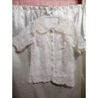 ราคา เสื้อฉลุ ลูกไม้ ลายดอก สีขาว มือ 2 (23137972641)