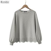 ราคา เสื้อแขนยาวสำหรับผู้หญิงสไตล์เกาหลี พิมพ์ลายดอกไม้ ทรงหลวมจาก ZANZEA (51603213029)