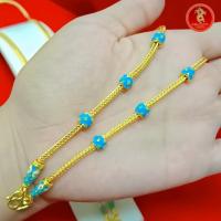 ราคา สร้อยคอลายสี่เสาลงยาฟ้า 2สลึง 20นิ้ว ข235 (24070945928)