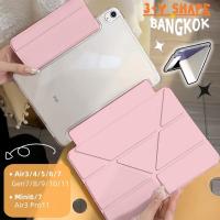 ราคา [จัดส่งในวันเดียวกัน] เคสคริสตัลใสแข็งพับสามทบสำหรับ iPad Gen10/11 A16 Mini6/7 Air11M3 Air4/5/6/7 Pro11 (41120533136)