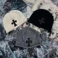 ราคา Chrome Hearts Embroidery Woolen Cap Knitted Pile Heap Cap Autumn and Winter Warm Ear Protection Toque Beanie Hat (46803944724)