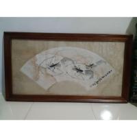 ราคา ภาพวาดกุ้งมงคลพู่กันโบราณใส่กรอบไม้ (3818331485)