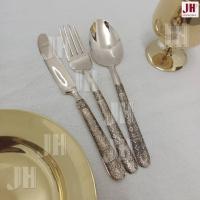 ราคา ชุดช้อน+ส้อม+มีด ทองเหลืองแท้ 100% ลายดอกพิกุล (15596793653)