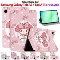 ราคา สําหรับ Samsung Galaxy Tab A11 Wi-Fi SM-X133 Tab A9 SM-X110 8.7 นิ้ว 2025 แฟชั่นการ์ตูนหนังพลิกแท็บเล็ตกรณีใช้งานร่วมกับ galaxy tab a9 SM-X115 TAB a11 SM-X135 8.7 ปลอก (47902955919)