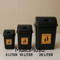 ราคา CICIK ถังขยะพลาสติกสีดํา 2.5 ลิตร / 5 ลิตร / 10 ลิตร / 20 ลิตรพร้อมฝาปิดสวิง (50151534155)