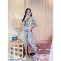 ราคา Waris.พร้อมส่ง งานนำเข้า...สวยเทพ ชุดเชตไหมพรมทอลายเสื้อยาว งานซิปหน้า สวยเกร๋ มากๆ คะกางเกงขาปล่อยผ้าเนื้อเนีย (10928907819)