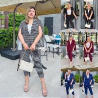 ราคา เซ็ตสูทBlazerเบลเซอร์ เสื้อคลุมผ่าแขน กางเกง5ส่วน เนื้อผ้ามูลเวฟ (21954808284)